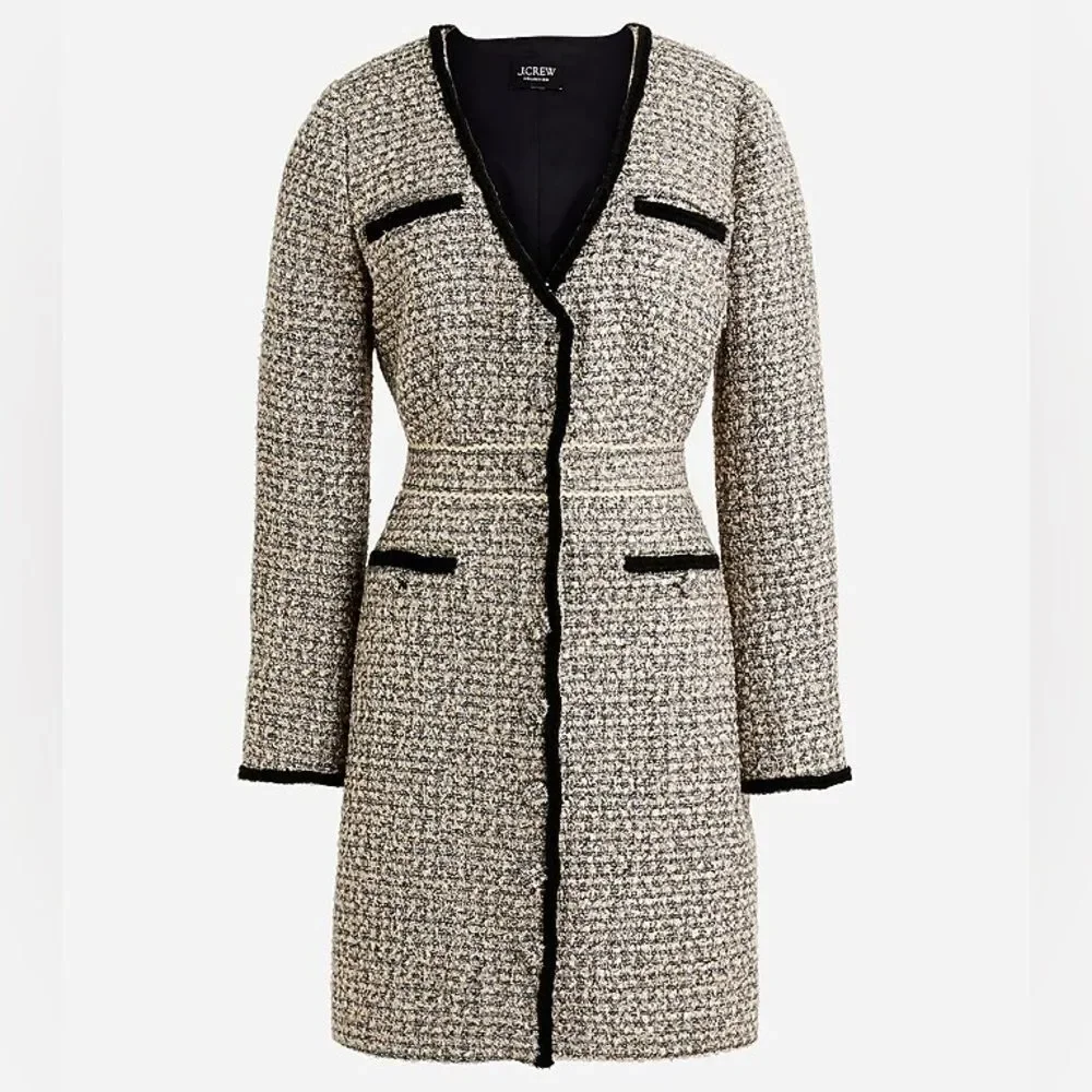 J. Crew Collection V-neck lady dress in tinsel tweed Size 4 NWT